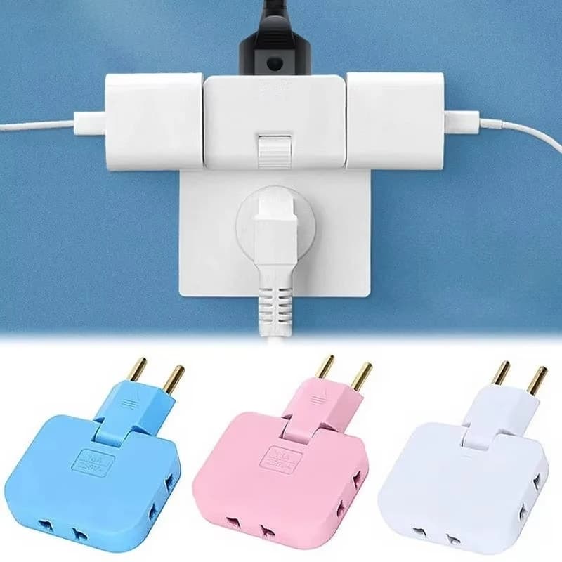 Uniwersalny adapter 3-w-1 EU→US z obrotem 180°